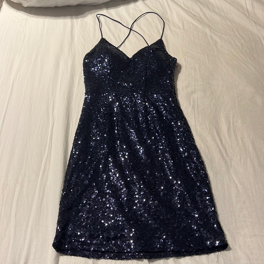 Hello molly blue sequined dress size xs